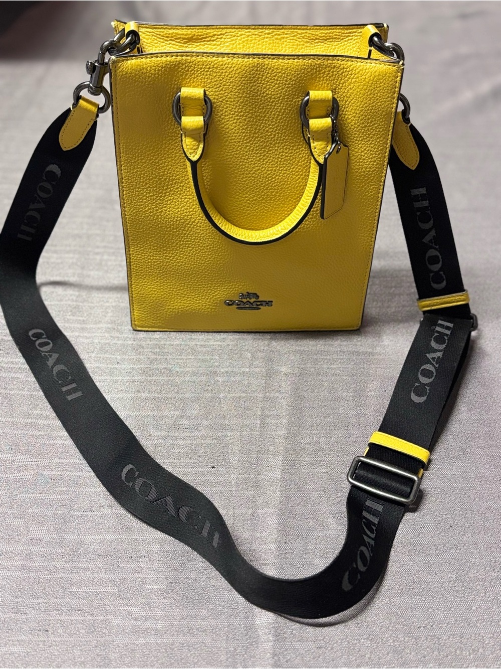Coach Pebble Leather Dylan Crossbody Tote Bag CT910 Yellow